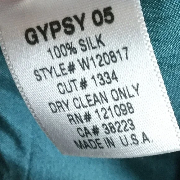 Gypsy 05 Silk Blue Green Midi Dress S - Picture 7 of 8